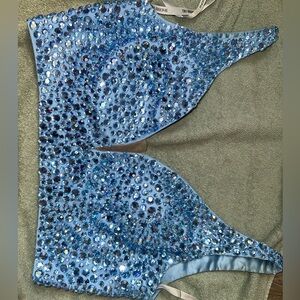 Sherri Hill size 8 blue sequin top *read*